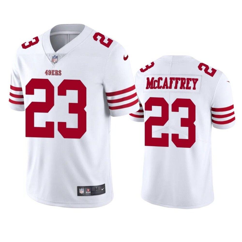 Mens Kids Youths  Christian Mccaffrey Stitched White Jersey